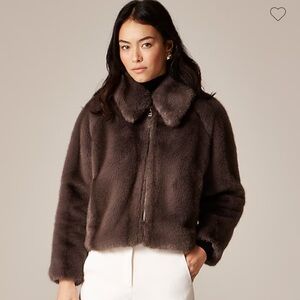 NEW! J Crew Zip-up Jacket in faux fur
